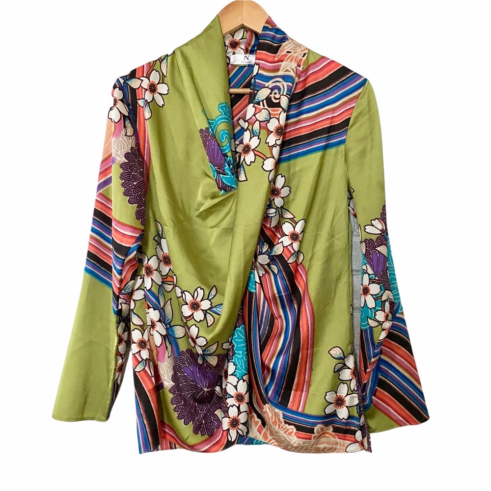 Natori Floral Drape Style Blouse